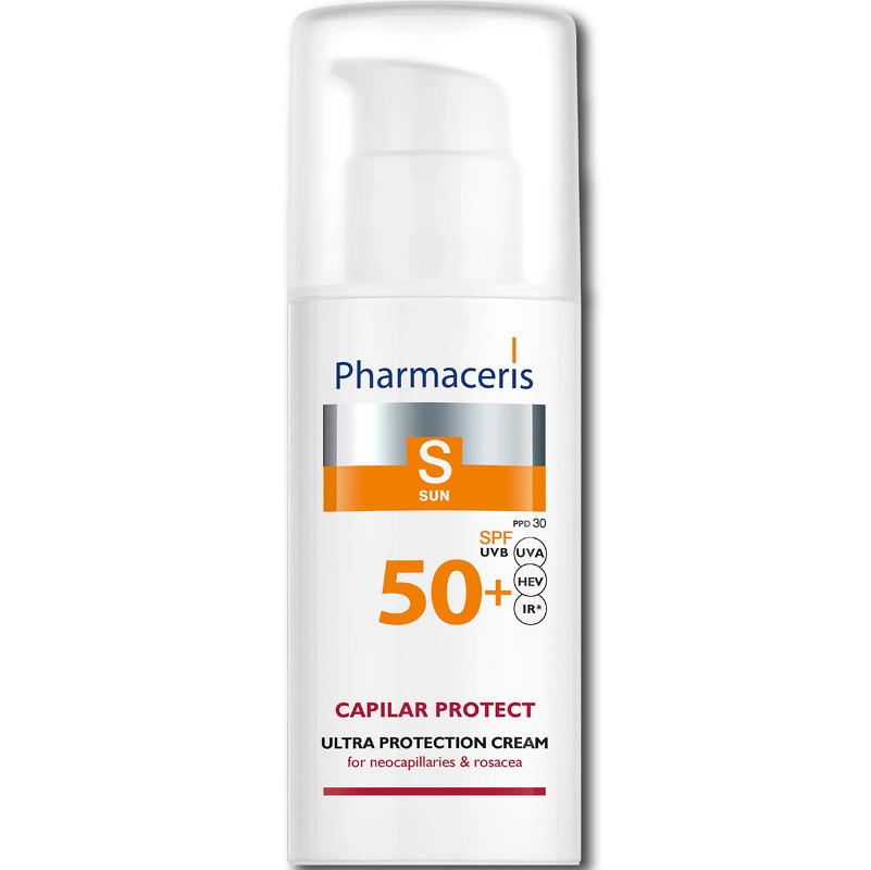 Pharmaceris S Solbeskyttende Ansigtscreme til vedvarende rødme og karsprængninger, SPF 50+, 50ml