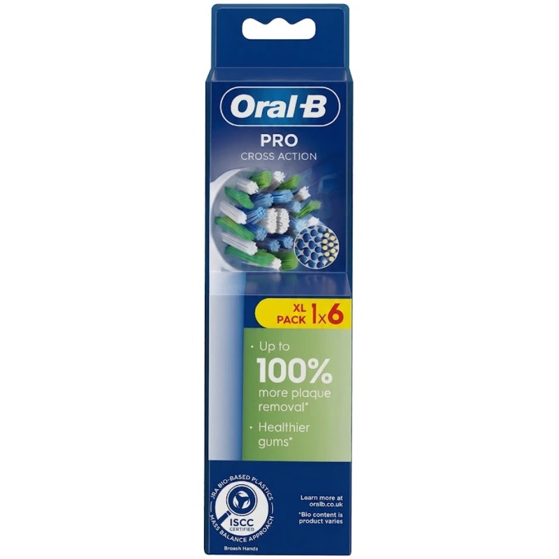 Oral-B Cross Action børstehoveder - hvid, 6 stk.