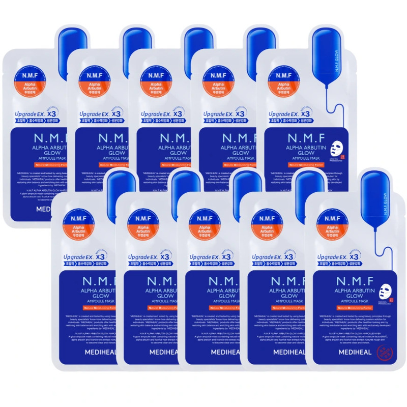 Mediheal N.M.F Alpha Arbutin Glow Ampoule Mask 10 pcs