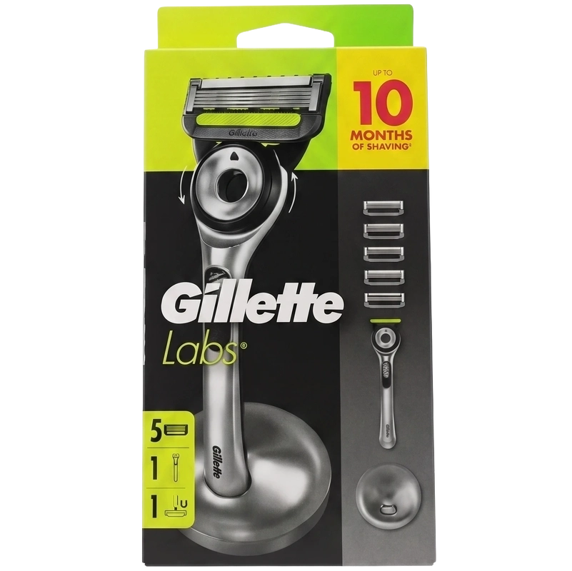 Gillette Labs Razor Stand + 5 Razor Blades - Silver