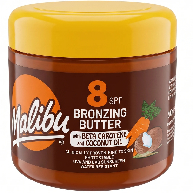 Malibu Tanning Bronzing Butter With Beta Carotene & Coconut Oil SPF 8 300 ml