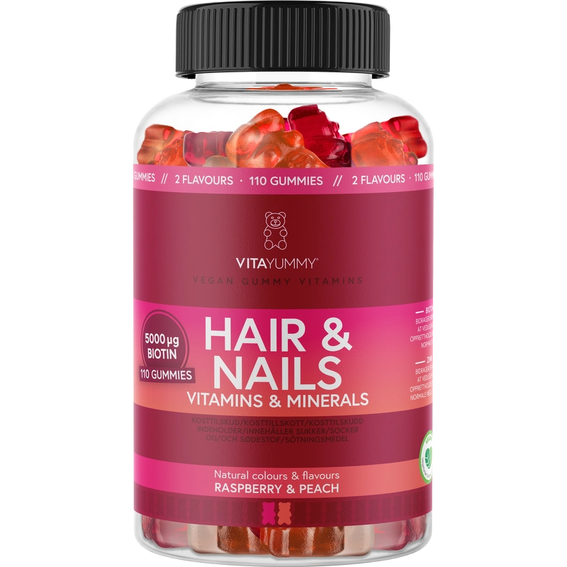 VitaYummy Hair & Nails Raspberry & Peach Mix 110 pieces