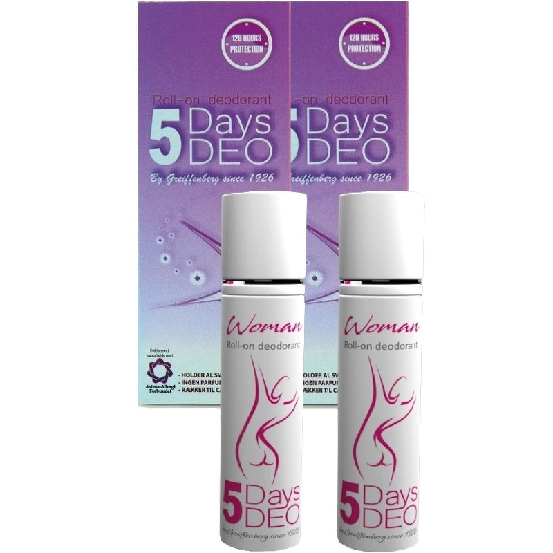 2 X 5 Days DEO Roll-On Deodorant - Women 30 ml