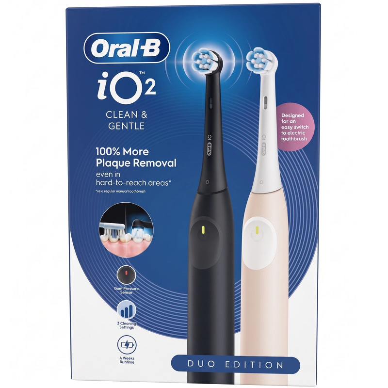 Oral-B iO2 Duo 2 pcs - Night Black & Calm Pink