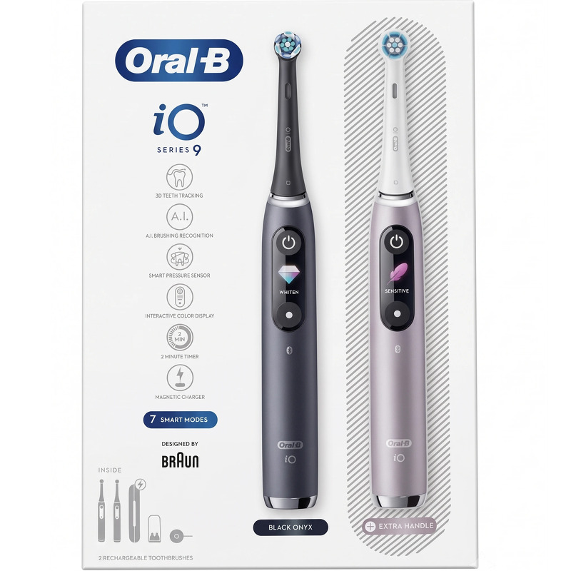 Oral-B iO 80363731 electric toothbrush Adult Rotating-oscillating toothbrush Black, Silver