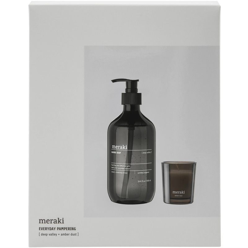 Meraki - Gaveæske, Deep Valley Handsoap + Scented Candle Amber Dust, 490|60 ml|g