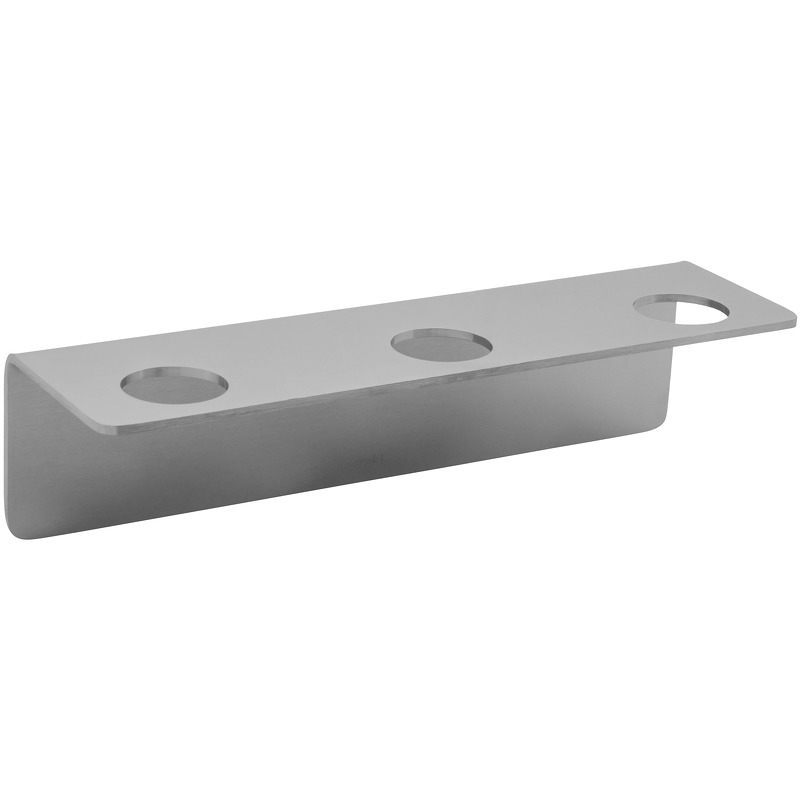 Flaskeholder m/ 3 huller i børstet sølv finish - Meraki L: 23