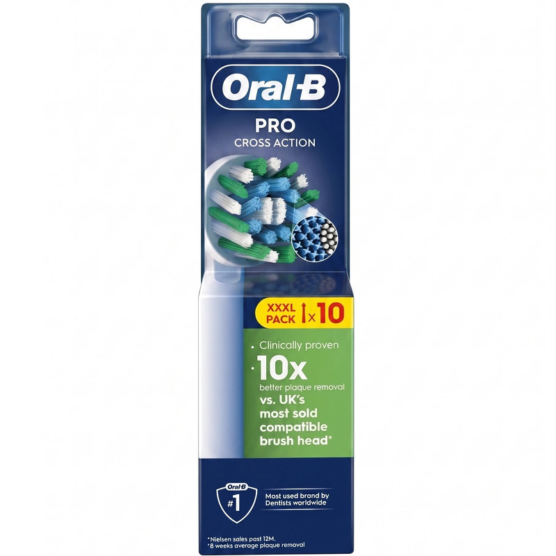 Oral B - Pro Cross Action Børstehoveder - White - 10 Stk