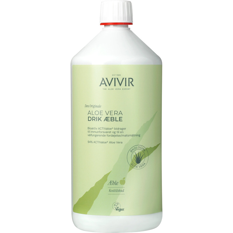 Aloe Vera Drikke 95 % m. æbler Avivir - 1 ltr - Avivir