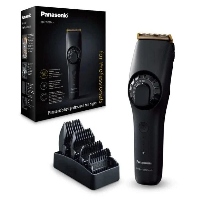 Panasonic ER-HGP90K803 Trådløs Hårtrimmer - 4 Afstandskamme, Genopladelig, Sort - 7 Niveauer (0,8-2mm)