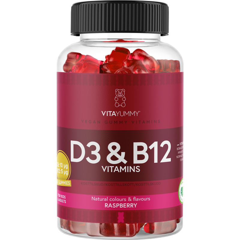 VitaYummy D3 & B12 Vitamins Raspberry 60 pcs (Limited Edition)