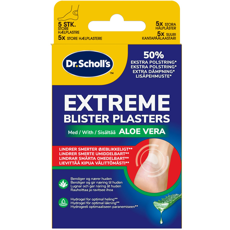 Scholl Extreme Blister Plaster W. Aloe Vera 5 pairs