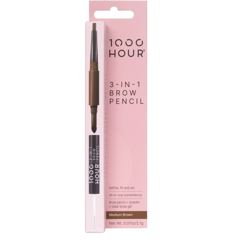 1000 Hour 3 in 1 Brow Pencil 2,1 g - Medium Brown