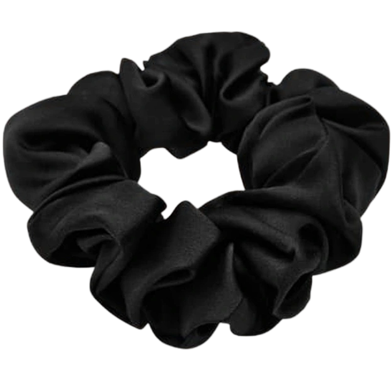 Lenoites Mulberry Silk Scrunchie - Black