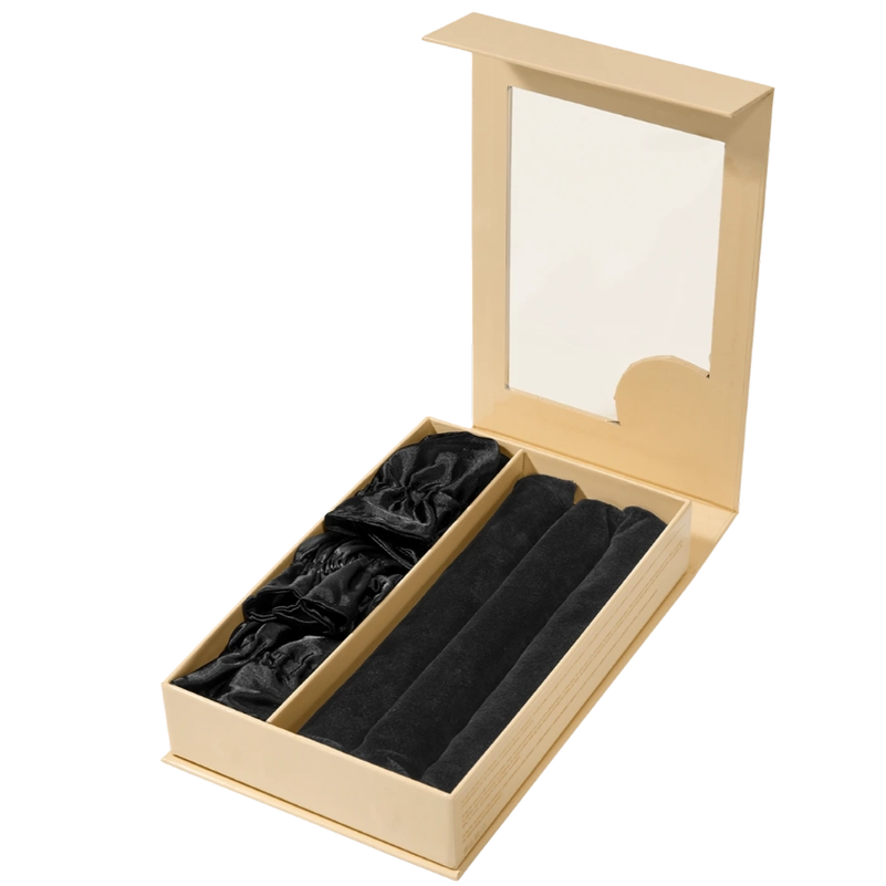 Lenoites Heatless Curl Rods with Caps 3-Pack - Black