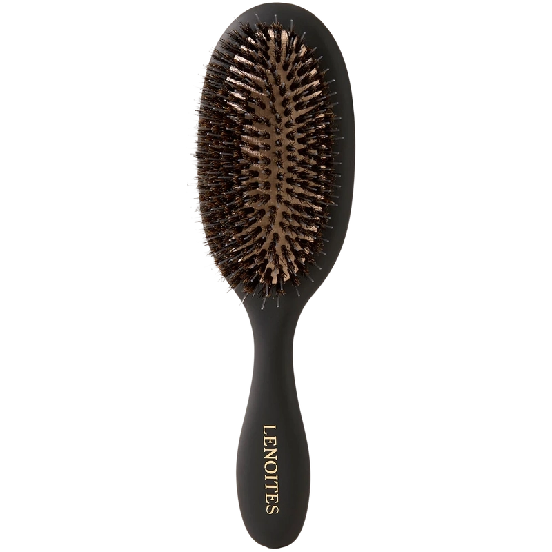 Lenoites Wild Boar Hair Brush with Cleaning Tool