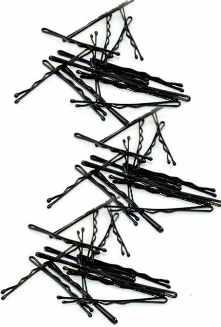 Sibel Wavy Hairpins Black 50 mm - 3 x 15 stk thumbnail