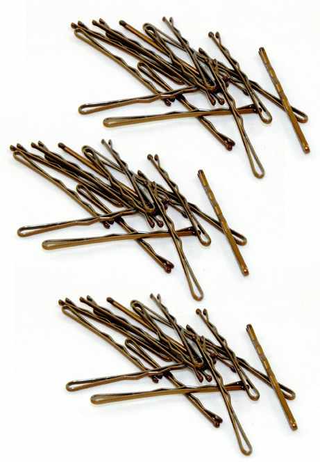 Sibel Wavy Hairpins Brown 50 mm - 3 x 15 stk thumbnail