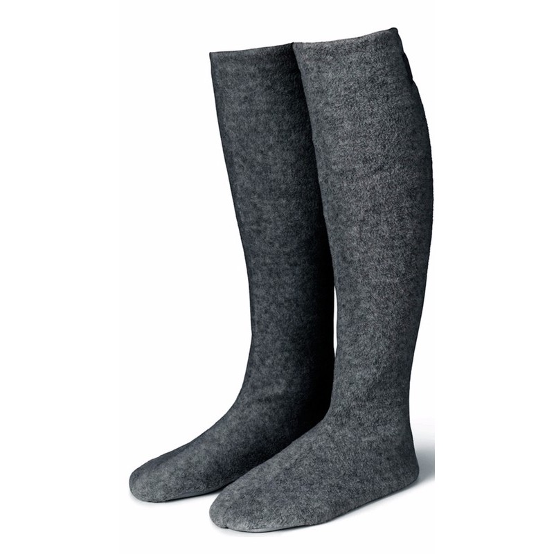 Karmameju Cozy Fleece Socks W. Suede Sole Grey Str. Small thumbnail