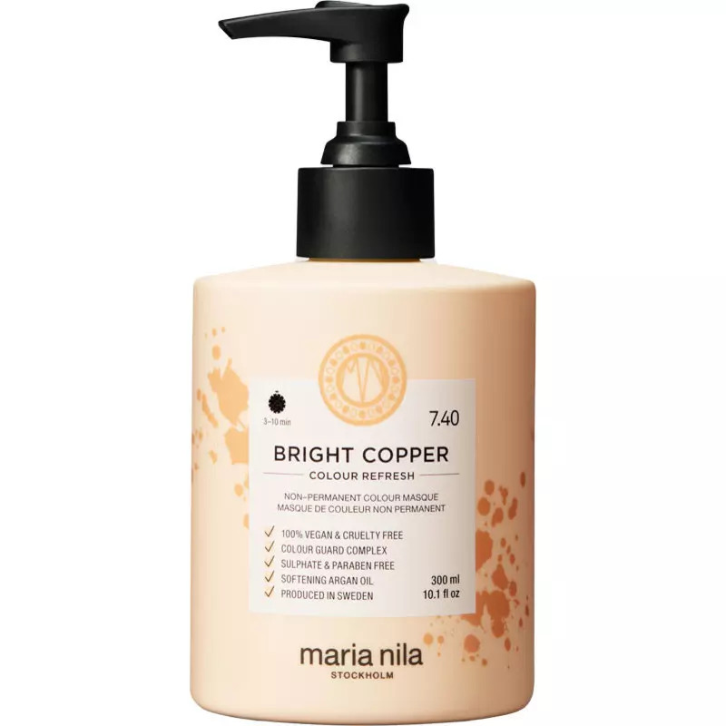 maria nila Colour Refresh Non-Permanent Colour Masque 7.40 Bright Copper