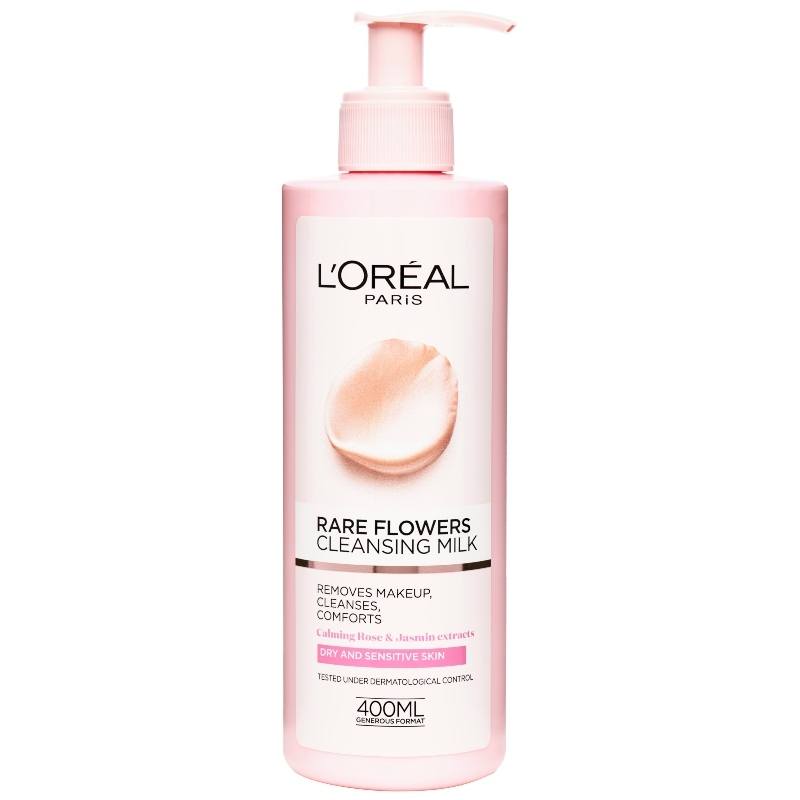 L'Oreal Paris Skin Cleansing Rare Flower Cleansing Milk Dry And Sensitive Skin 400 ml thumbnail