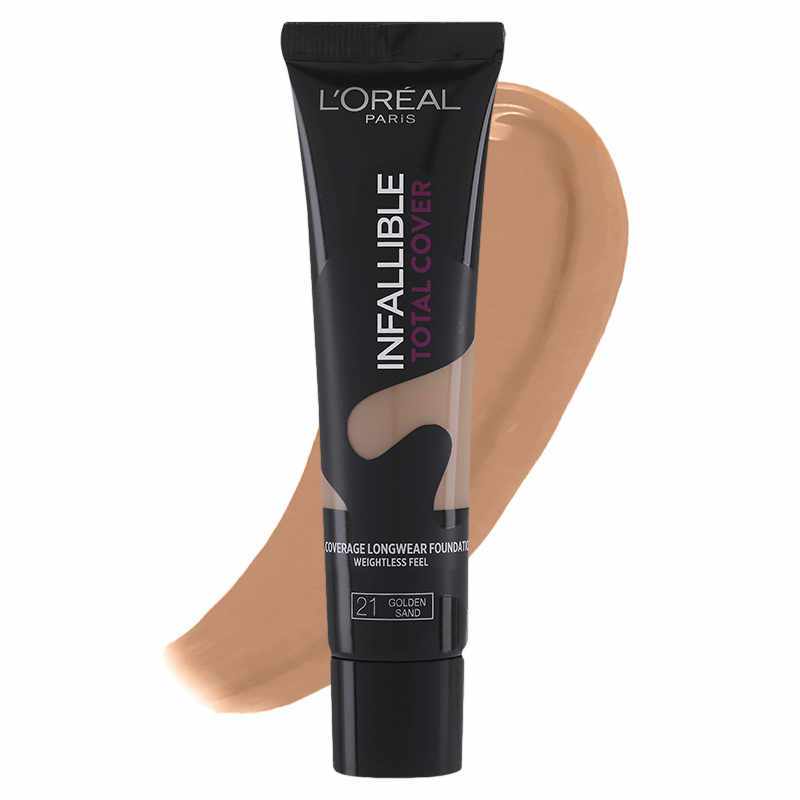 LOreal Paris, L'Oreal Paris Infallible Total Cover Foundation 35 g - 21 Golden Sand (U) Billede af LOreal Paris, L'Oreal Paris Infallible Total Cover Foundation 35 g - 21 Golden Sand (U)