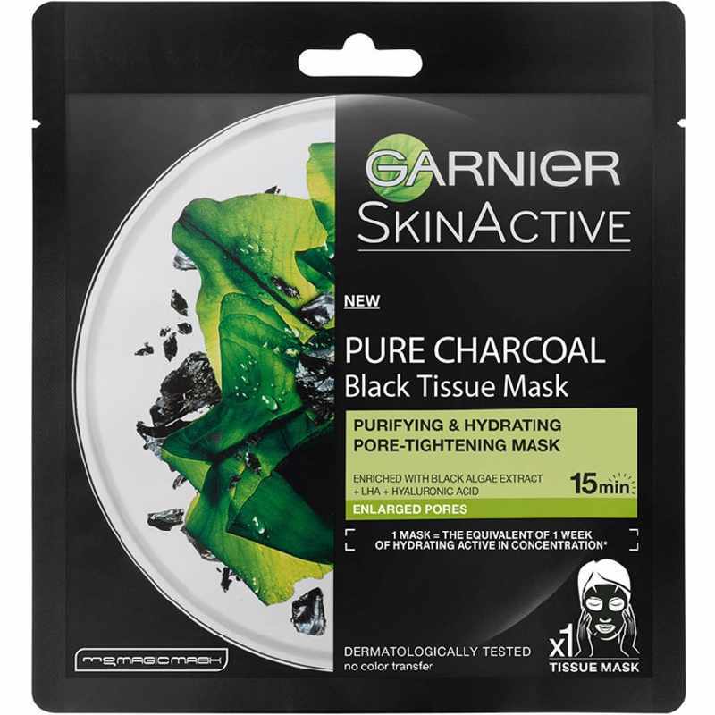Garnier Skinactive Face Pure Charcoal Black Tissue Mask Black Algae 28 gr. thumbnail