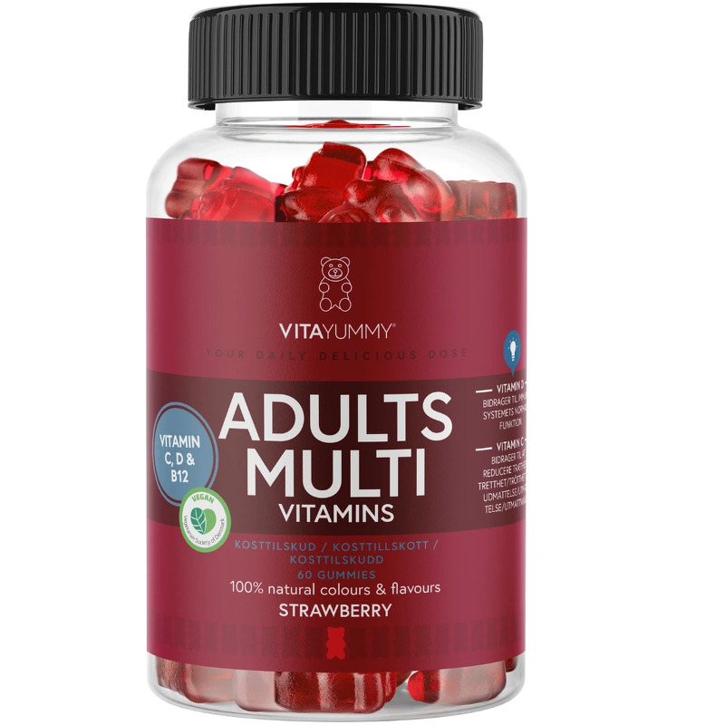 VitaYummy Adults Multivitamin Strawberry, 60 gum - 60 Vingummi - VitaYummy