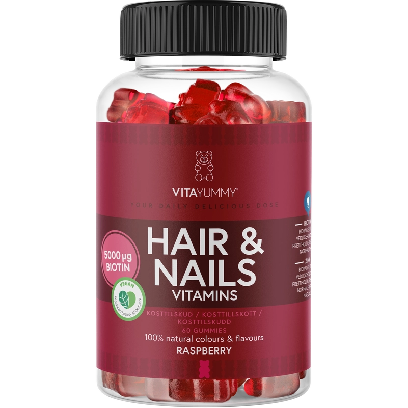 Tilbud VitaYummy Hair Nails Raspberry 60 Pieces køb billig