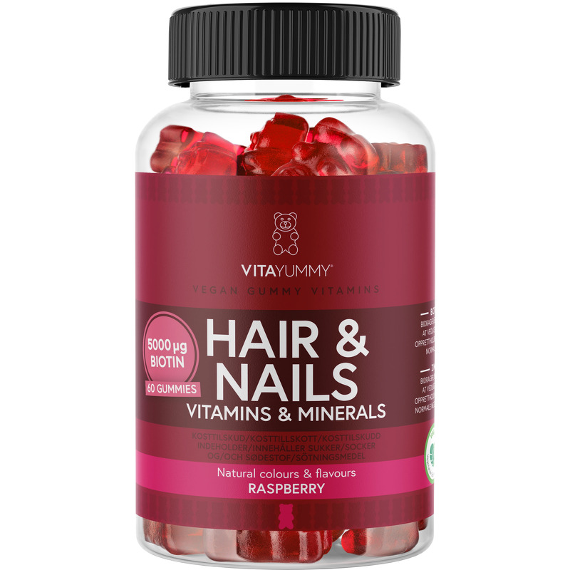 VitaYummy Hair & Nails Raspberry   60 stk.