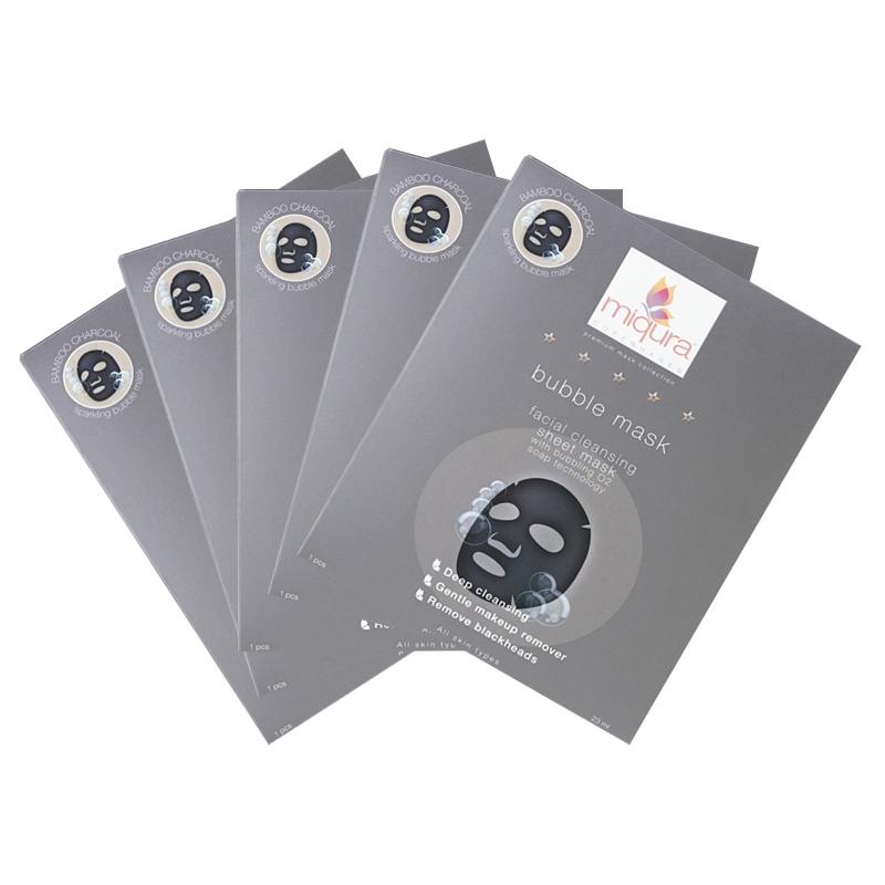 Miqura Bubble Facial Cleansing Sheet Mask Pouch 5 Pieces