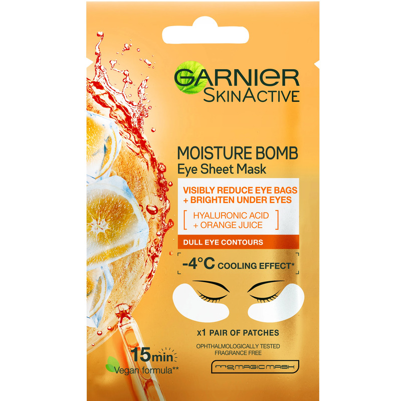 Garnier Skinactive Moisture Bomb Hyaluronic Acid + Orange Juice Eye Sheet Mask