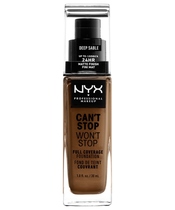 NYX Prof. Makeup Can't Stop Won't Stop Foundation 30 ml - Deep Sable (U)