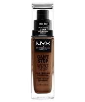 NYX Prof. Makeup Can't Stop Won't Stop Foundation 30 ml - Deep Rich (U)