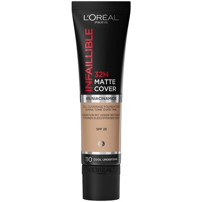 L'Oréal Paris Cosmetics Infaillible 32H Matte Cover Foundation SPF 25 - 30 ml - 110 Cool Undertone