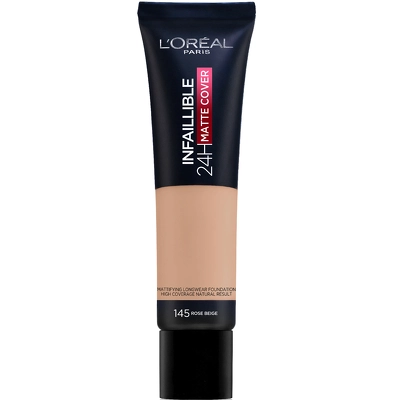 L'Oréal Paris Cosmetics Infaillible 24H Matte Cover Foundation SPF 16 - 30 ml - 145 Rose Beige