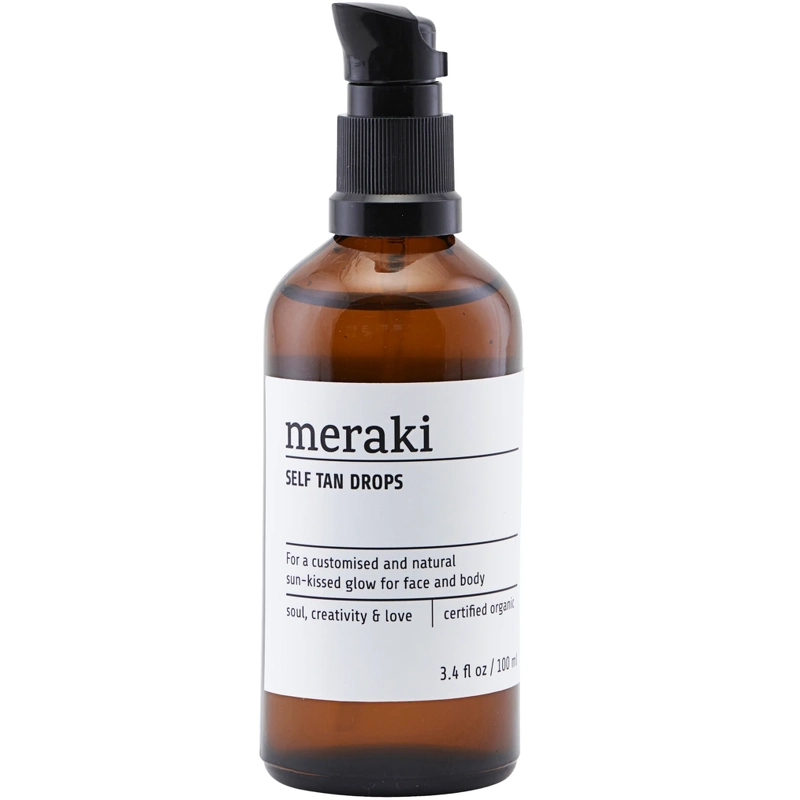 Selvbrunerdråber Meraki Drops 100 ml - Økologisk parfumefri self tan til ansigt & krop