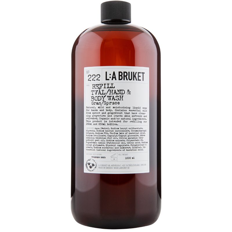 L:A Bruket 222 Hand & Body Wash Refill 1000 ml - Gran/Spruce thumbnail
