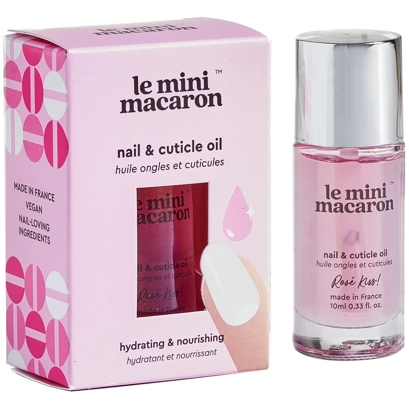 Se Le Mini Macaron Rose Kiss Nail & Cuticle Oil 10 ml hos NiceHair.dk