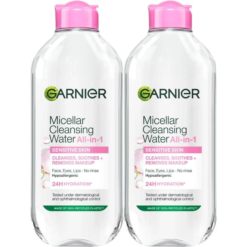 2 x Garnier Skinactive Cleansing Micellar Water Normal & Sensitive Skin 400 ml