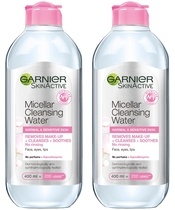 2 x Garnier Skinactive Cleansing Micellar Water Normal & Sensitive Skin 400 ml