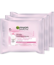 3 x Garnier Skinactive Cleansing Micellar Wipes Sensitive Skin 25 Wipes 