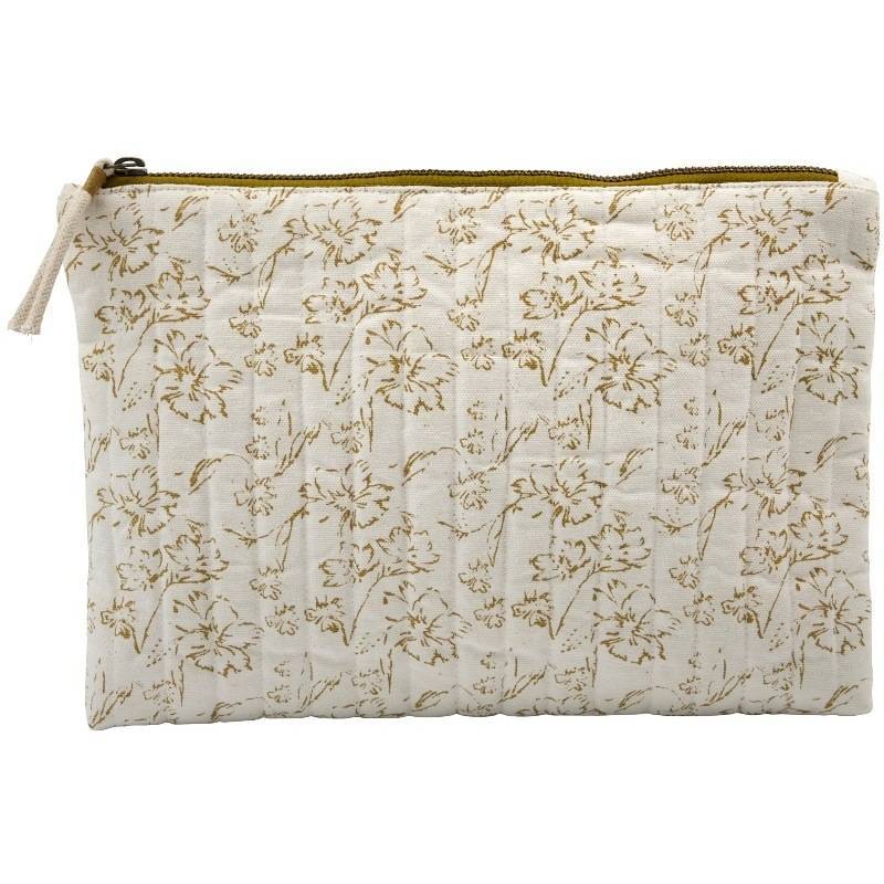 Meraki Makeup Pouch Large Lutea - Off-White And Mustard