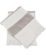 Meraki Towel Barbarum White And Brown Stripes 40 x 60 cm - 2 Pieces