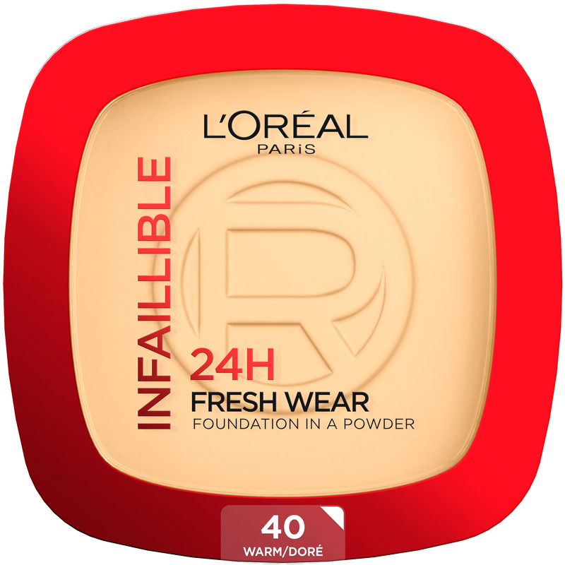 L'Oréal Paris Infaillible 24H Fresh Wear Foundation in a Powder 40 Warm Undertone - 9 g