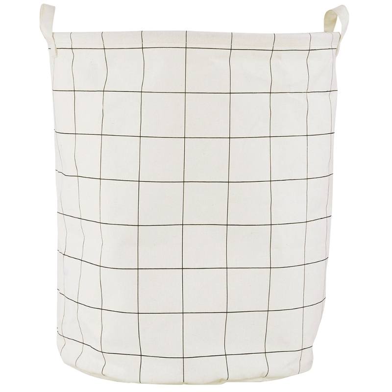 #2 - Vasketøjspose, Squares, H 50 cm, hvid/sort