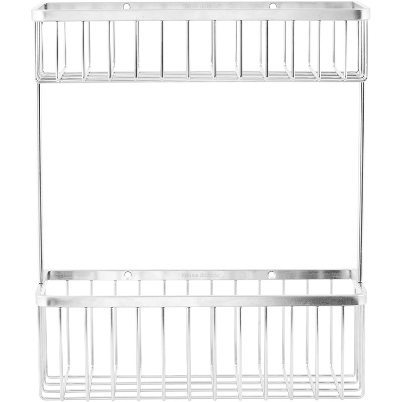 Dobbeltkurv til badeværelset House Doctor Bath i rustfrit stål 33x11x28 cm