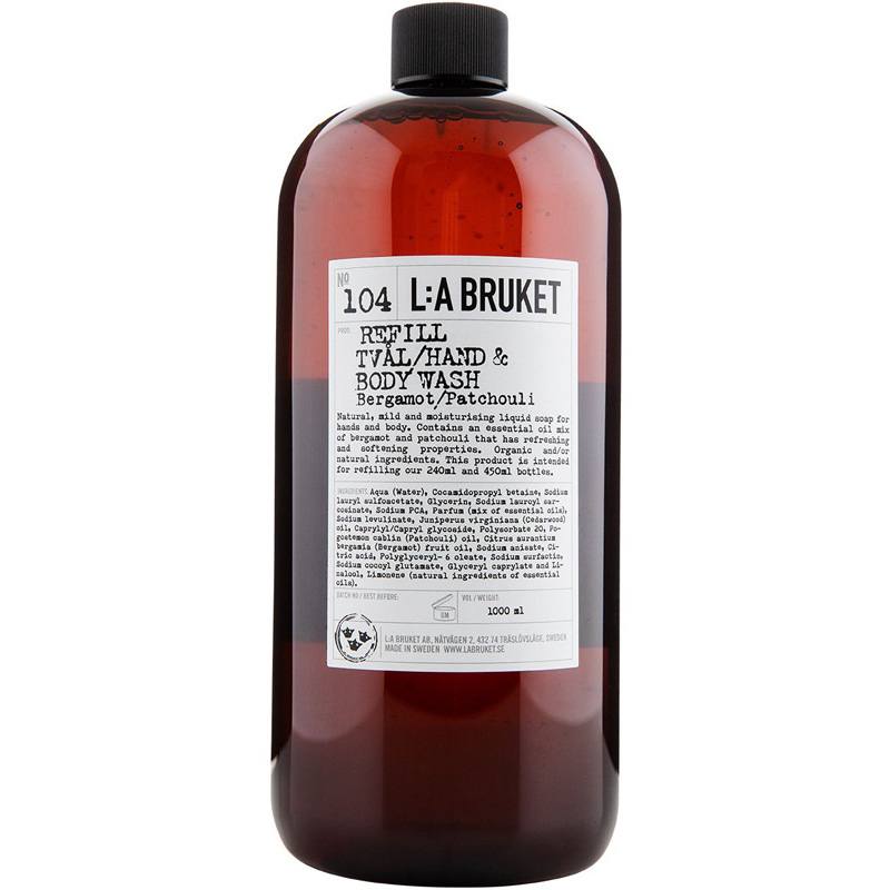L:A Bruket 104 Hand & Body Wash Refill 1000 ml - Bergamot/Patchouli thumbnail