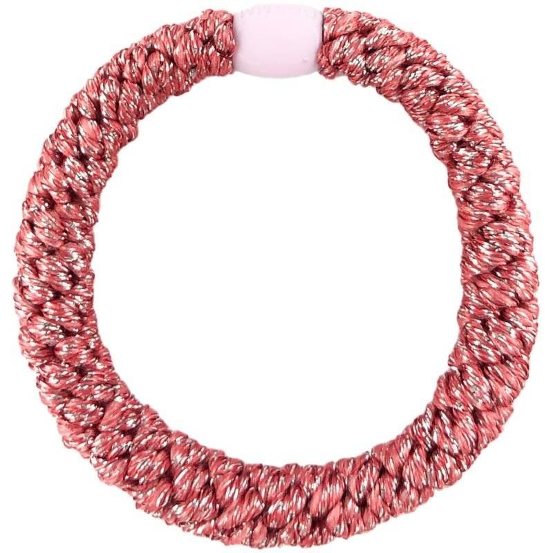 By Stær BRAIDED Hairtie - Glitter Baby Pink & Silver thumbnail