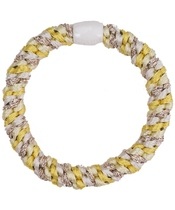 By Stær BRAIDED Hairtie - Multi Yellow, Off White Glitter
